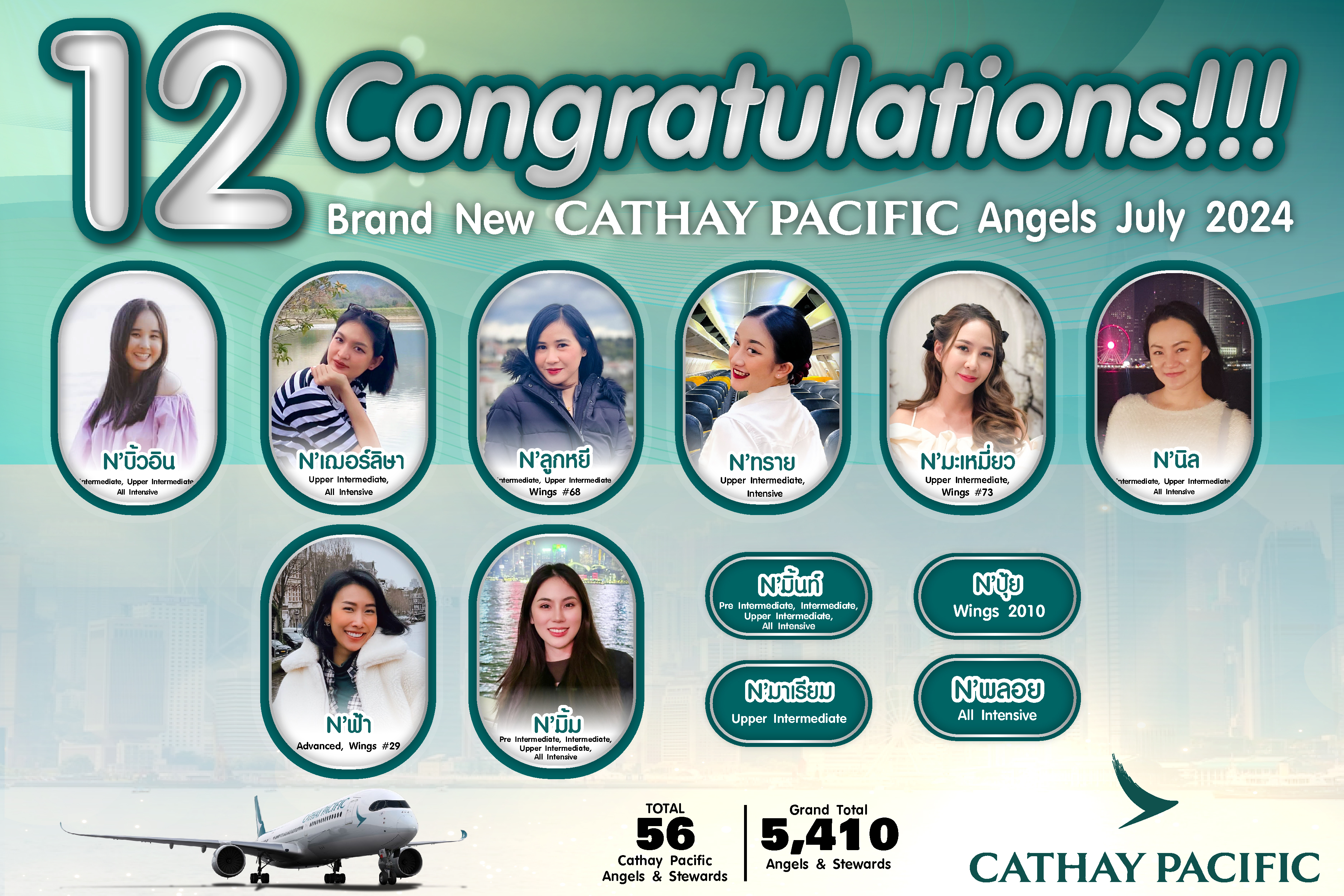 Congratulations!!! 12 Brand New Cathay Pacific Angels July 2024